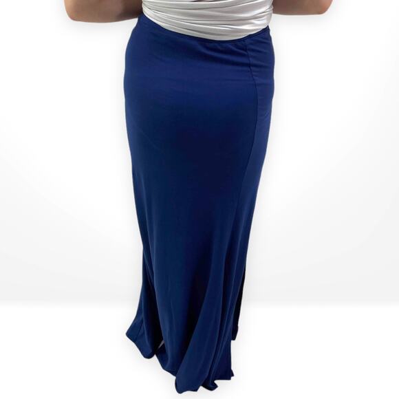 SAGE THE LABEL Blue Stretch Knit Floor Length Maxi Skirt - Picture 5 of 6